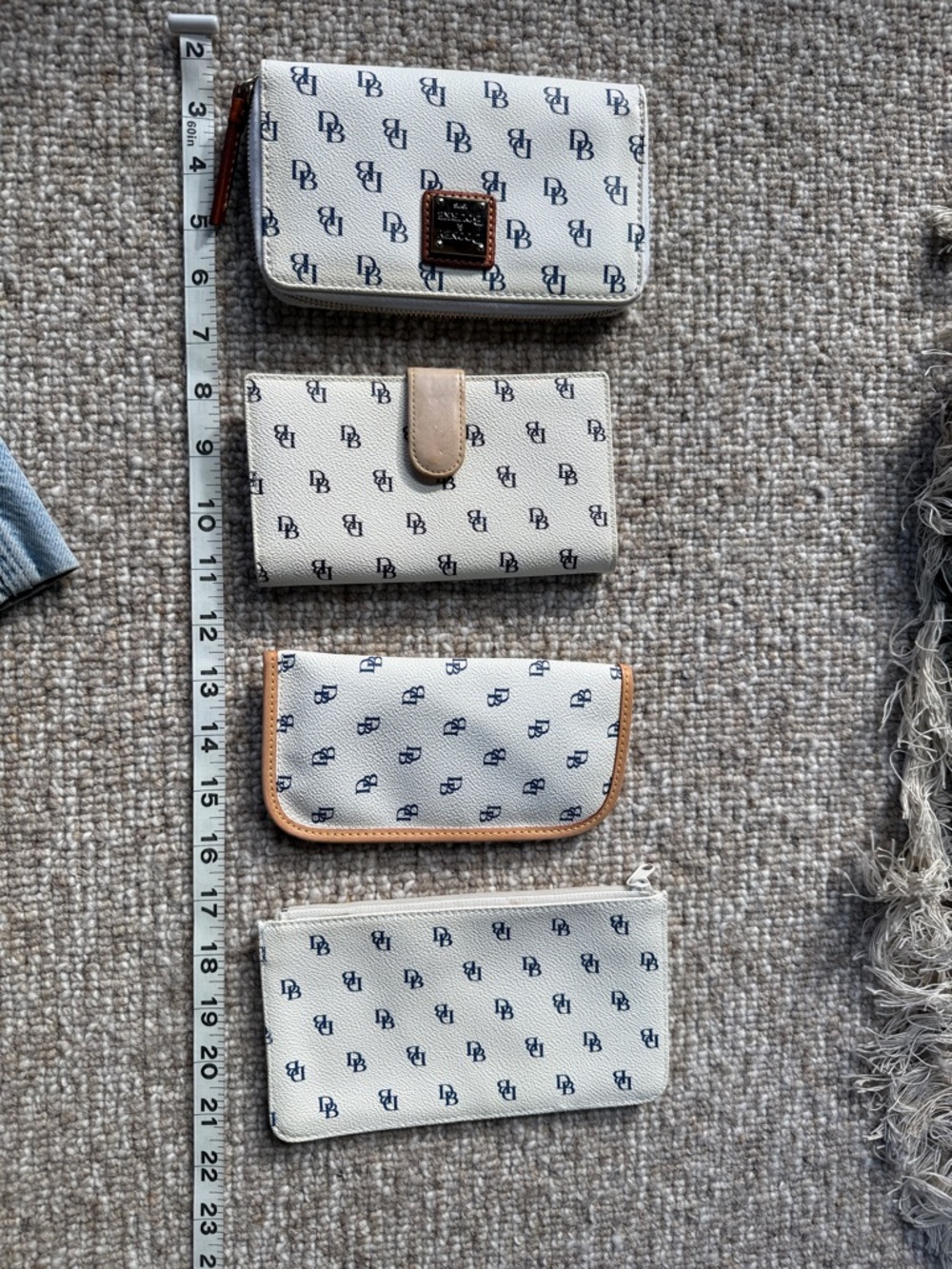 Dooney and Bourke small monogram wallets, pouch, and eye glass holder - Picture 14 of 16